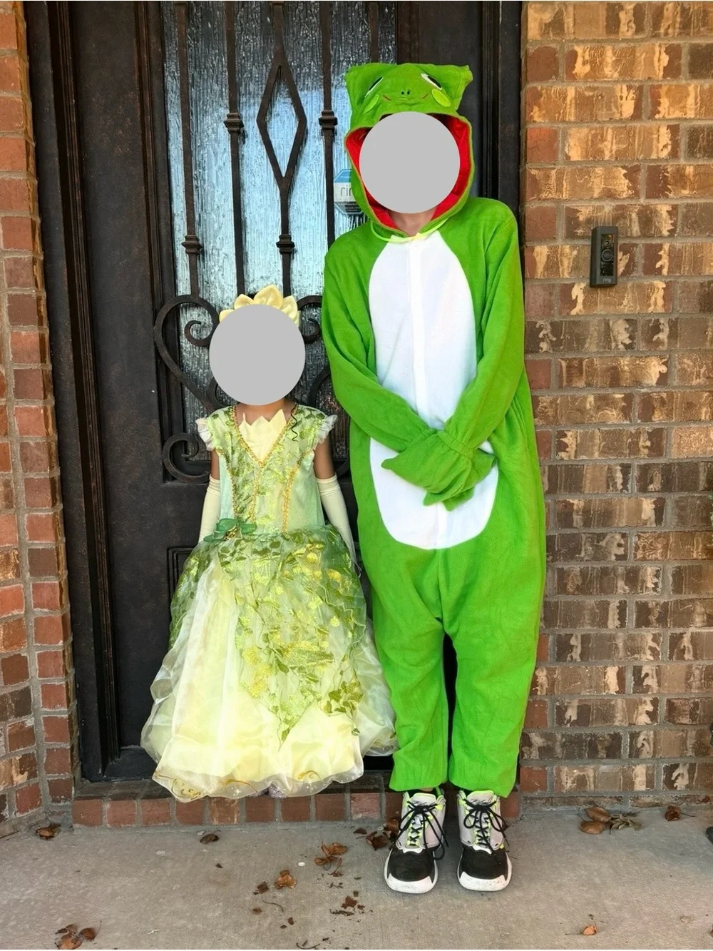 Princess and the Frog Costumes - Dress size girls Small, Frog adult size small